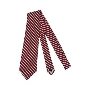Brooks Brothers Stain Resistant Tie Men Red White Stripe Silk USA Made 60”x3.5”